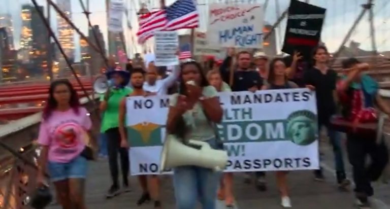 Thousands Of Outraged New Yorkers To Protest Vaccine Passport Mandate In Times Square on Sept. 18