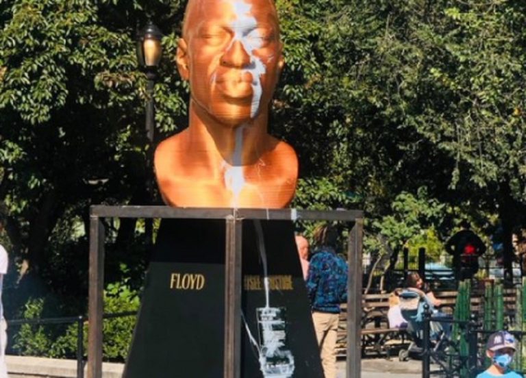 George Floyd Statue Vandalized in New York