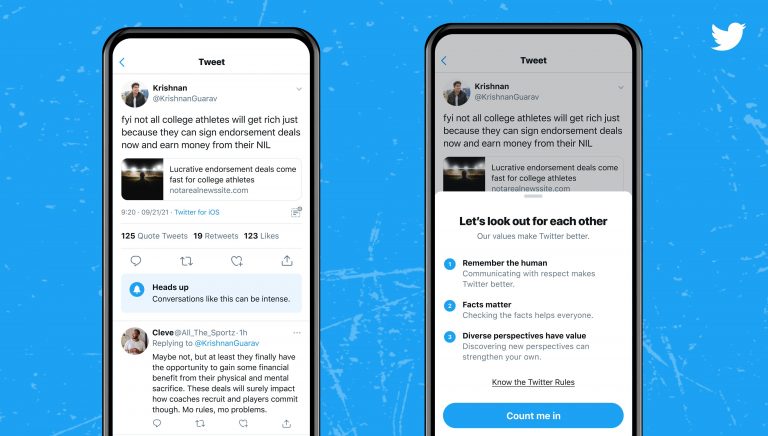 Twitter tests warnings about ‘intense’ conversations on iOS and Android