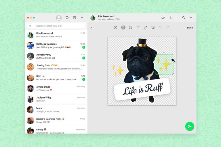 WhatsApp on the web lets you create your own stickers