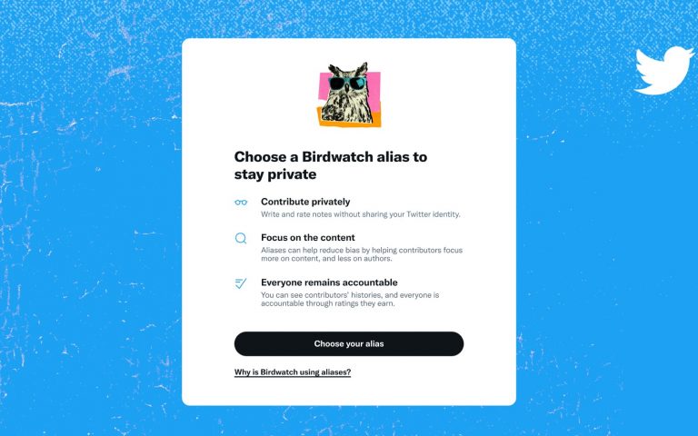 Twitter adds aliases to protect contributors to its Birdwatch fact check program
