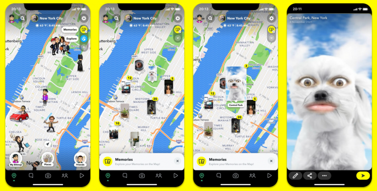 Snapchat adds memories and exploration features to the Snap Map