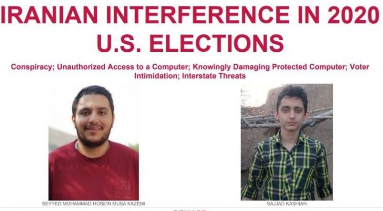 IRANIAN NATIONALS Charged by FBI with Interfering in 2020 Election — Conspiracy; Voter Intimidation; Interstate Threats; Unauthorized Access to Computer