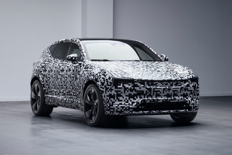Polestar offers an early, camouflaged glimpse at its electric SUV