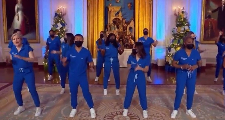 Joe and Jill Biden Invite Singing Nurses to Perform at White House Christmas Celebration (VIDEO)