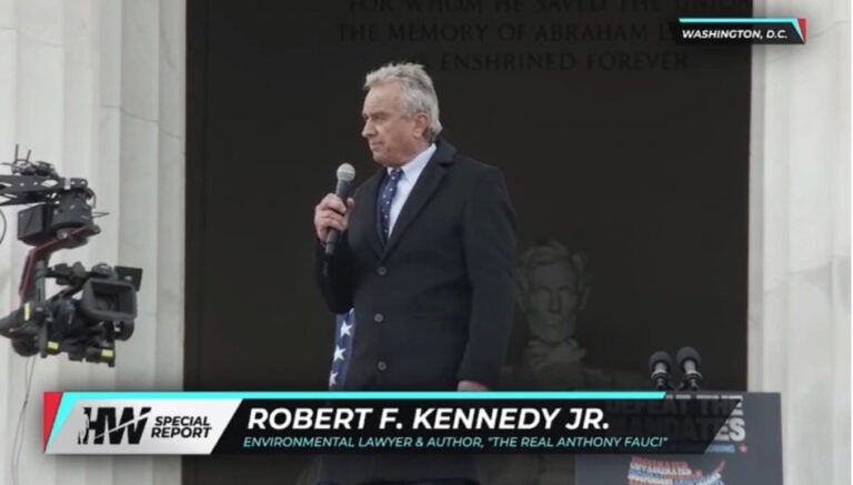 Bobby Kennedy Jr. Gives Historic Speech at Lincoln Memorial Today for March Against Vaccine Mandates and Medical Tyranny