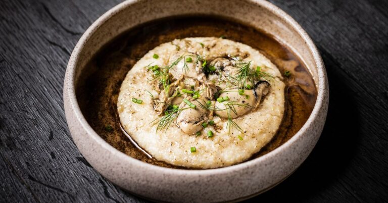 Recipe: Oysters and Grits in Bourbon Brown Butter
