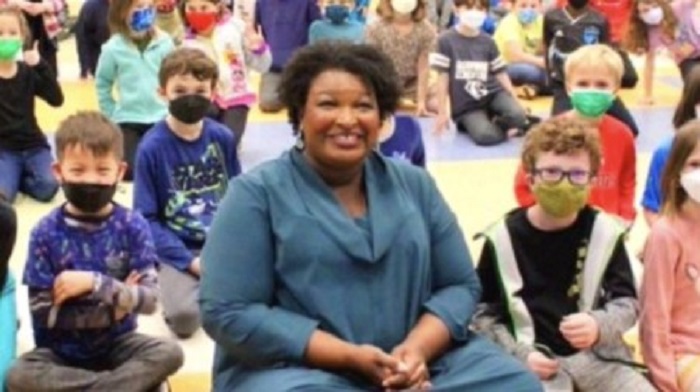 Stacey Abrams Lashes Out At Critics Of Her Maskless Photo Op Surrounded By Masked Children