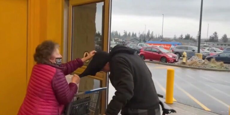 Elderly Woman Stops Shoplifter at Walmart, Rips Off His Face Mask and Gives Him Verbal Beatdown (VIDEO)