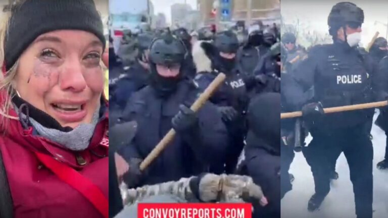 BREAKING: Canadian Protests Continue – Police Assault Rebel News Reporter “Purposefully” Clubbed in The Head with Batons and Shot Point-Blank in Leg with Gas Canister