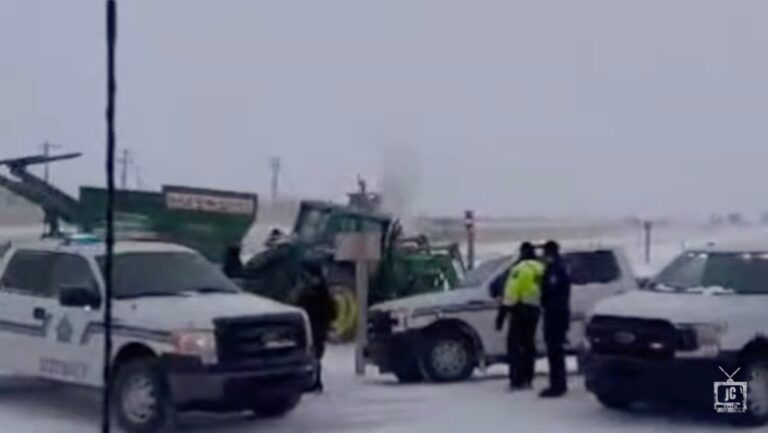 BOOM! Farmers Driving Tractors Break Through Police Barricades To Join Trucker Freedom Convoy [VIDEO]