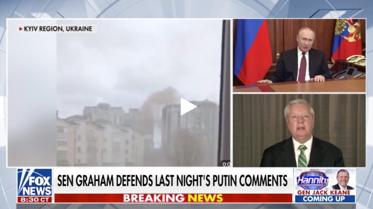 Graham Doubles Down On Russia ‘Regime Change’ Rhetoric, Wants To Declare Putin A ‘War Criminal’