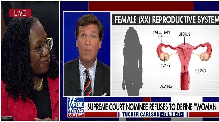 Tucker Carlson Mocks Ketanji Brown Jackson’s Inability To Define ‘Woman’ – Complete With Graphic Of The Female Reproductive System