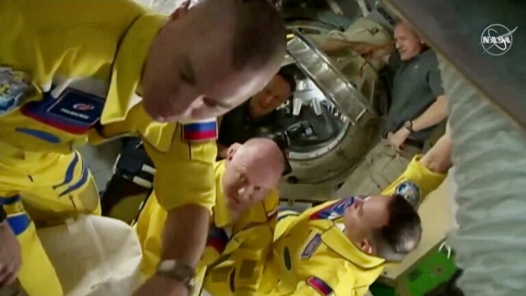 The Morning After: Russian cosmonauts boarded the ISS in blue and yellow jumpsuits