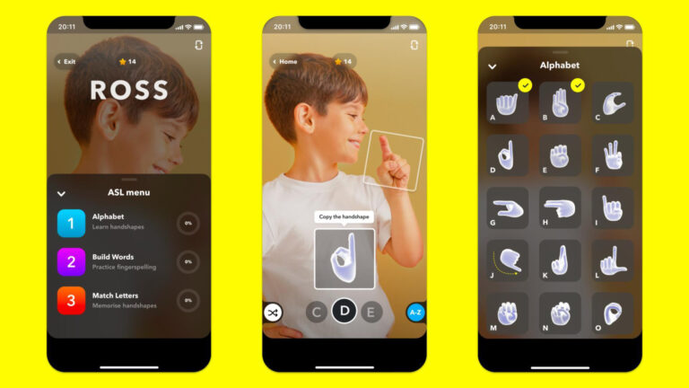Snapchat’s latest lens helps you learn the American Sign Language alphabet