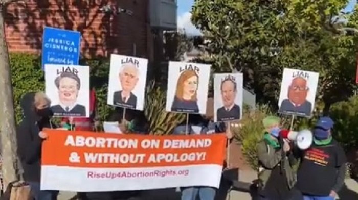 Pro-Abortion Group Protests Outside Nancy Pelosi’s House For Being Too Weak On Abortion