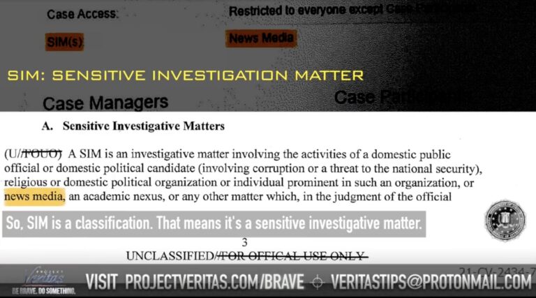 Whistleblower Leaks Documents to Project Veritas Showing Agency is Targeting News Organizations With Criminal Investigations (VIDEO)