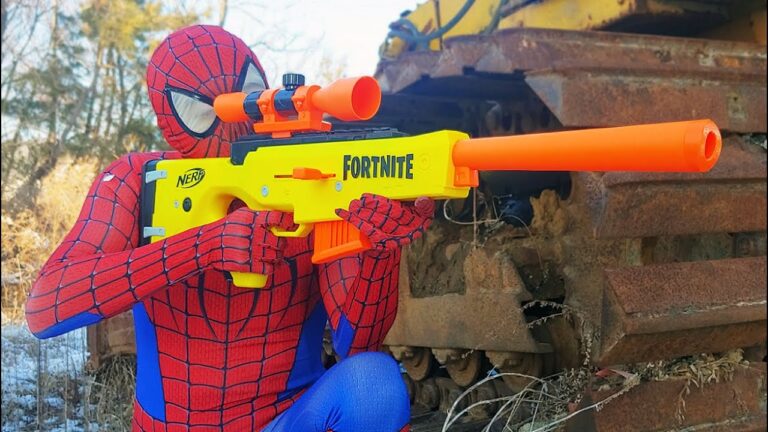 Sniper Spider Man Nerf War (Nerf Gun)