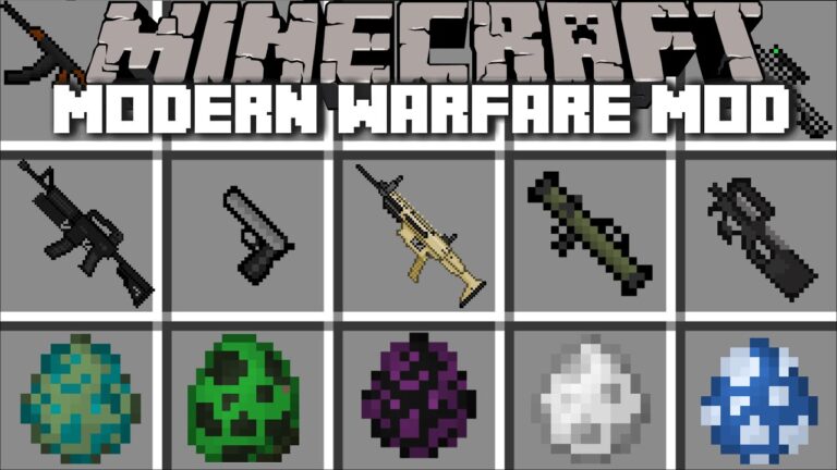 Minecraft MODERN WARFARE GUN MOD / COD GUNS VS MUTANT CREATURES and BEASTS !! Minecraft Mods