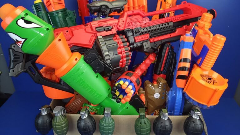 Box of Toys Nerf Guns ! MEGALODON,ALPHAHAWK,THUNDERHAWK,HYPERFIRE ELITE NERF TOYS